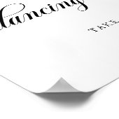 白黒の書道踊りシューズサイン ポスター (角)