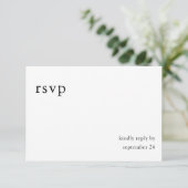 白黒の書道9と食事RSVP 出欠カード (スタンド正面)