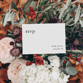 白黒の書道9と食事RSVP 出欠カード