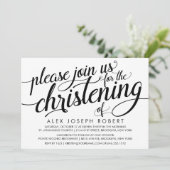 白黒の書道《キリスト教》洗礼式や命名式招待状 招待状 (スタンド正面)