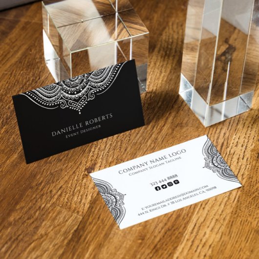 白黒の曼荼羅の色が逆 名刺