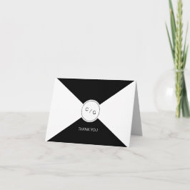 白黒の最小主義のモダンな結婚式は感謝していしています サンキューカード