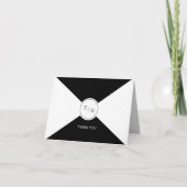 白黒の最小主義のモダンな結婚式は感謝していしています サンキューカード (正面)