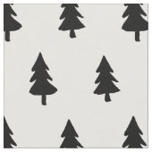 白黒の最小主義の松の木のクリスマスのカスタム ファブリック (クローズアップ)