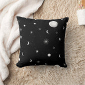 白黒の月と星 クッション (ブランケット)