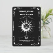 白黒の月の太陽タロットシレ結婚ンツ 招待状 (スタンド正面)