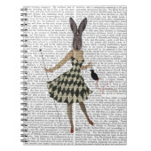 白黒の服のウサギ ノートブック (正面)