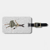 白黒の服のウサギ ラゲッジタグ (正面横)