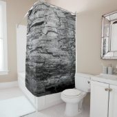 白黒の木にテクスチャを適用 シャワーカーテン (インサイチュ)