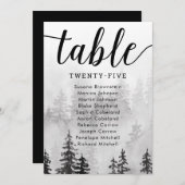 白黒の木のゲスト用座席カード 招待状 (正面/裏面)