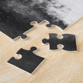 白黒の木エレガントミニマル ジグソーパズル (側面)