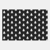 白黒の木メリークリスマスホリデー ラッピングペーパーシート (正面2)