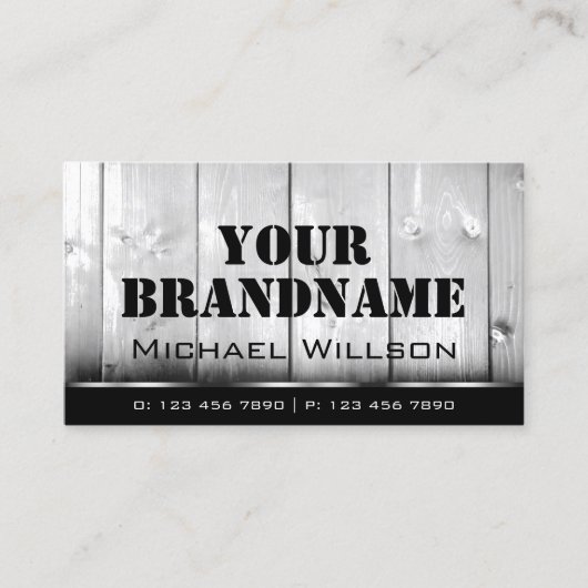 白黒の木板の木目カッコいいの外観 名刺 (正面)