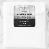 白黒の木目製品ラベルハート スクエアシール (バッグ)