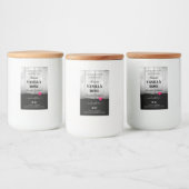 白黒の木目製品ラベルハート フードラベル (ボトル)