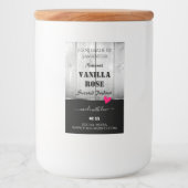 白黒の木目製品ラベルハート フードラベル (正面)