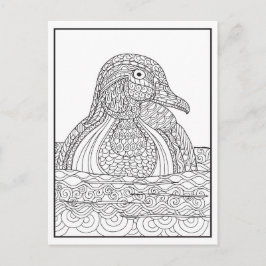 白黒の木製ダックカード ポストカード