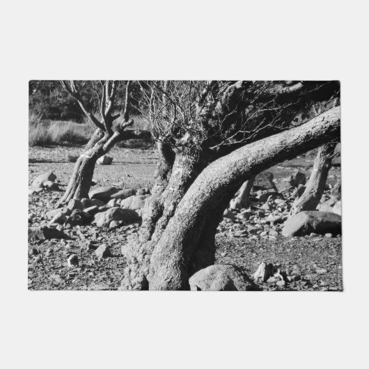 白黒の木 ドアマット (正面)