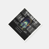 白黒の本棚の背素朴景 スタンダードカクテルナプキン (角)