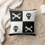 白黒の板市松模様にの模様 クッション (ブランケット)