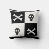 白黒の板市松模様にの模様 クッション (正面)