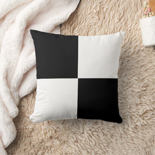 白黒の板市松模様にの模様 クッション (ブランケット)