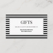 白黒の枠ストライプ付きギフトエンクロージャカード エンクロージャーカード (正面)