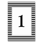 白黒の枠ストライプ付き表の番号 テーブルナンバー (正面)