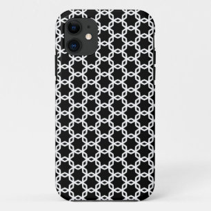 白黒の格子パターン iPhone 11 ケース