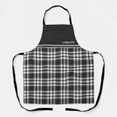 白黒の格子模様のエプロン エプロン (正面)