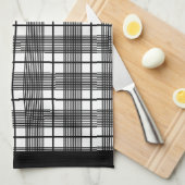 白黒の格子模様のキッチンタオル キッチンタオル (四つ折り)
