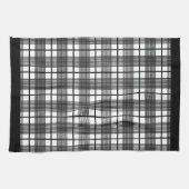 白黒の格子模様のキッチンタオル キッチンタオル (横)