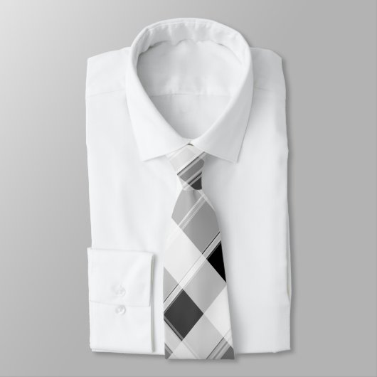 白黒の格子模様のネクタイ ネクタイ (タイ)