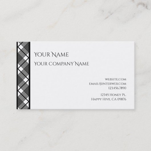 白黒の格子模様の名刺 名刺 (正面)