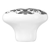 白黒の格子模様の国セラミックプル セラミックノブ (側面)