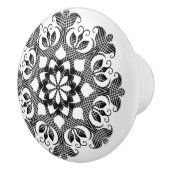 白黒の格子模様の国セラミックプル セラミックノブ (右)