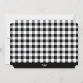 白黒の格子模様の文字カスタム写真 シーズンカード (裏面)