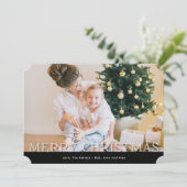 白黒の格子模様の文字カスタム写真 シーズンカード (スタンド正面)