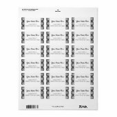 白黒の格子模様の編集可能なアドレス ラベル (フルシート)