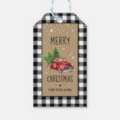 白黒の格子模様クリスマスタグ ギフトタグ (正面)