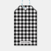 白黒の格子模様クリスマスタグ ギフトタグ (裏面)