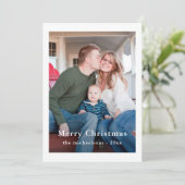 白黒の格子模様クリスマスフォトホリデー シーズンカード (スタンド正面)