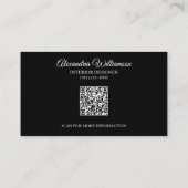 白黒の格子模様モノグラム 名刺 (裏面)