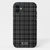 白黒の格子模様モノグラム Case-Mate iPhoneケース (裏面)