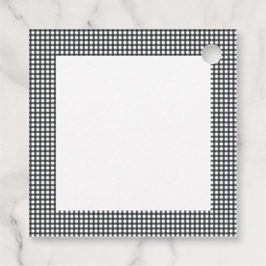 白黒の格子模様市松模様に模様 フェイバータグ (裏面)