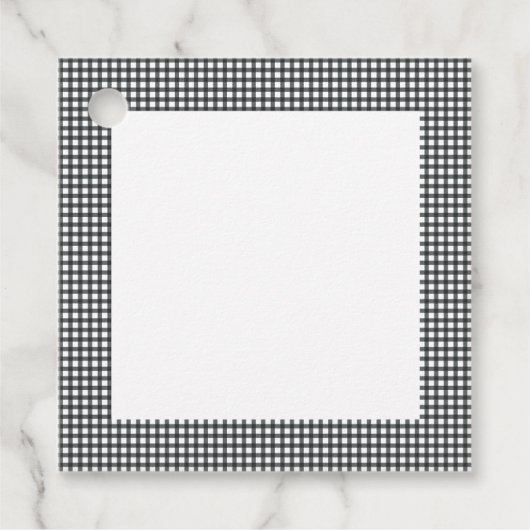 白黒の格子模様市松模様に模様 フェイバータグ (正面)