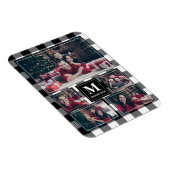 白黒の格子模様5写真（モノグラム） マグネット (右側)