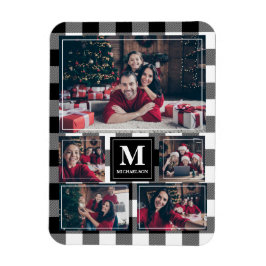 白黒の格子模様5写真（モノグラム） マグネット