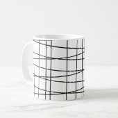 白黒の格子模様 コーヒーマグカップ (正面左)