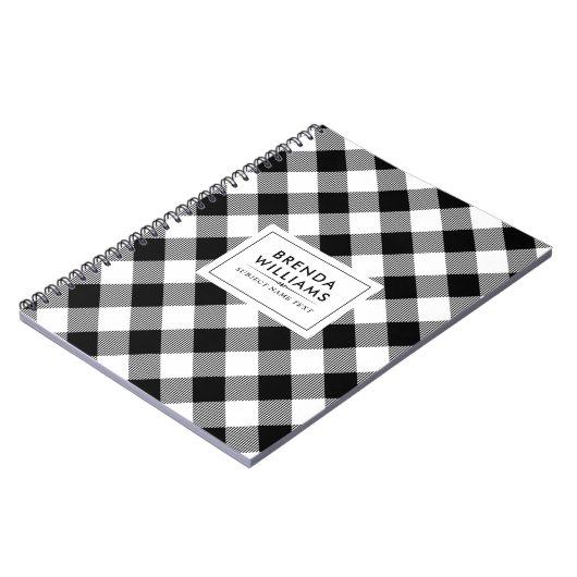 白黒の格子模様 ノートブック (左側)